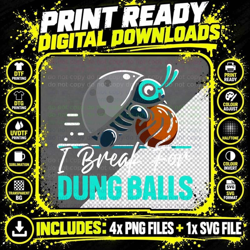 Dung Beetle Insect Lover Entomology Future Entomologist Png SVG Digital Bundle