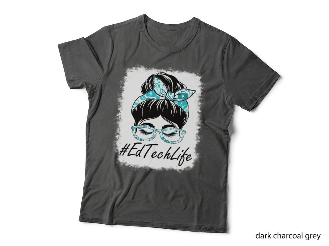 Ed Tech Messy Bun Bleached Appreciation World Health Day T-Shirt