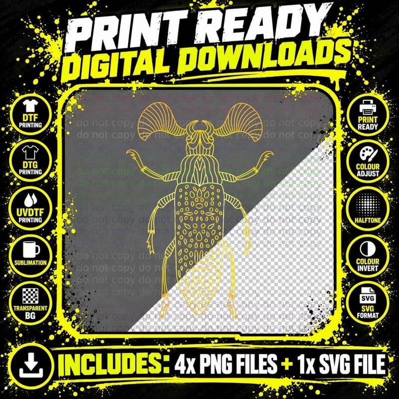 Entomology Golden Bug, Beetle & Insect Entomologist Png SVG Digital Bundle