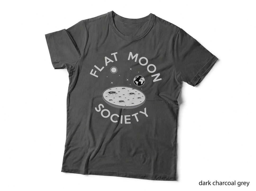 Flat Moon Society, Space Theme, Celestial, Minimalist Style, Night Sky T-Shirt
