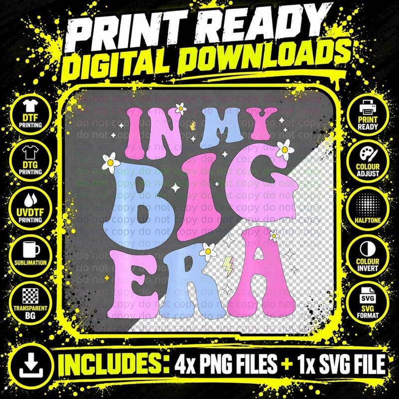 In My Big Little Era Sorority Reveal Premium Png SVG Digital Bundle