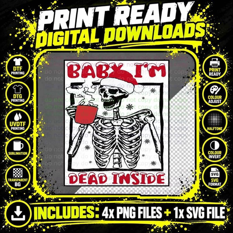Baby I'm Dead Inside T-Shirt Png SVG Digital Bundle