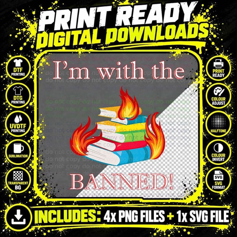 Banned Books Week Anti-Censorship T-Shirt Png SVG Digital Bundle
