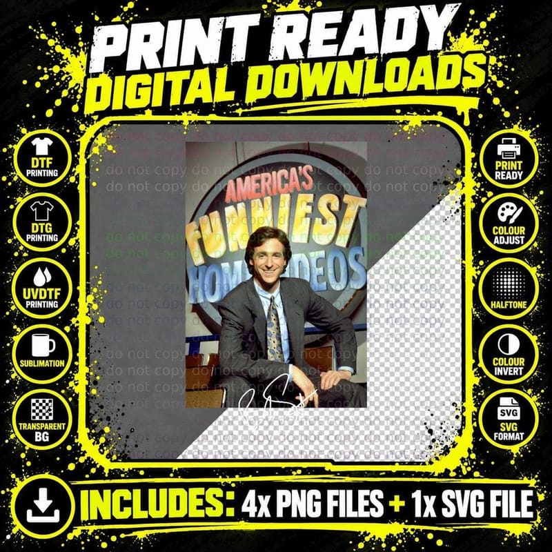 Bob Saget, Danny Tanner, Full House, RIP Bob Saget Png SVG Digital Bundle