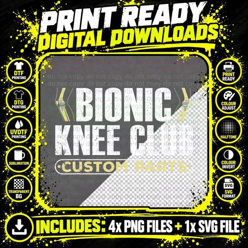 Cool Knee Replacement for Men Women Knee Surgery Png SVG Digital Bundle