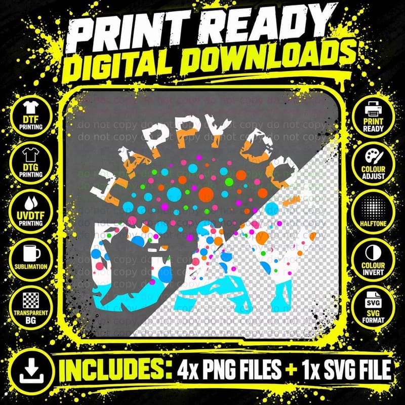 Dot Pattern Art September Happy Dot Day Celebration Png SVG Digital Bundle