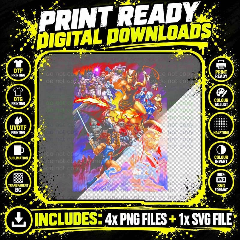 Fantasy Artwork T-Shirt, Mythical Creatures Print Png SVG Digital Bundle
