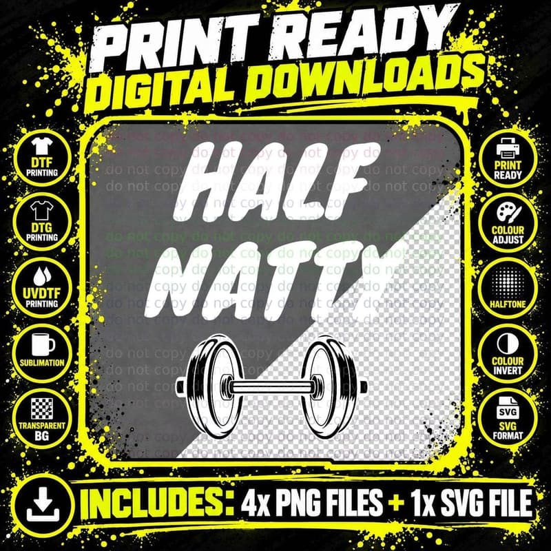 Half Natty Bodybuilding Steroid Boys T-Shirt Png SVG Digital Bundle
