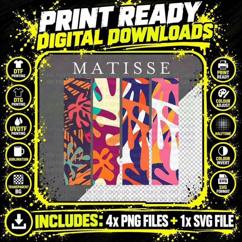 Henri Matisse Cut Outs Art Lover Teachers T-Shirt Png SVG Digital Bundle