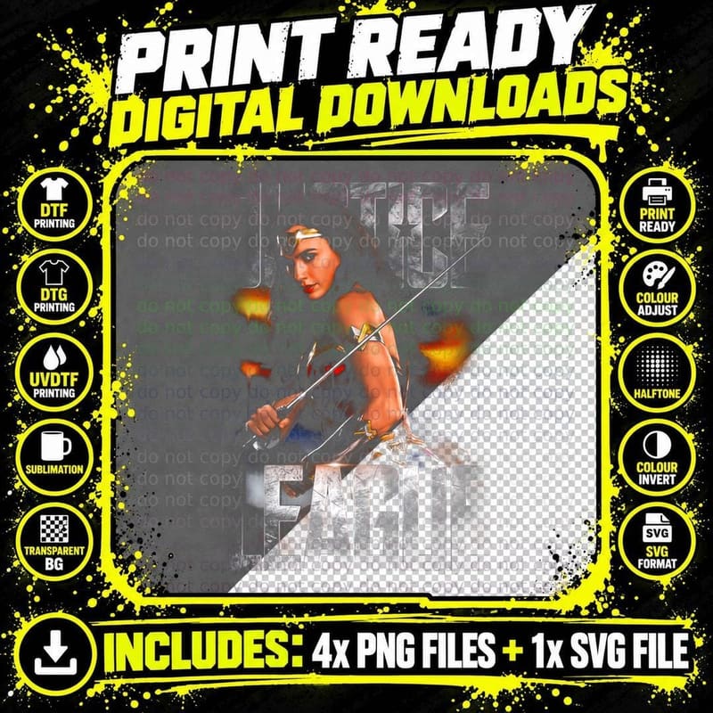 Justice League Wonder Woman T-Shirt, White Costume Print Png SVG Digital Bundle