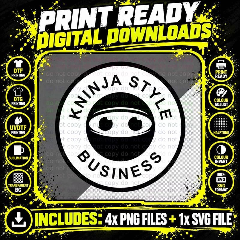 Kninja STYLE Business T-Shirt Png SVG Digital Bundle