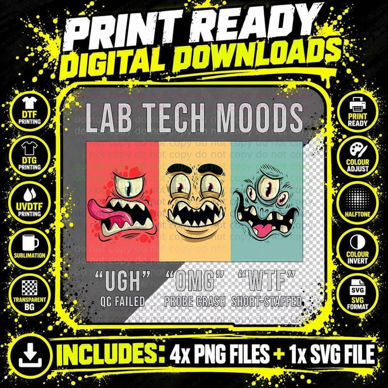 Laboratory Technician Medical Technologist Lab Tech Png SVG Digital Bundle