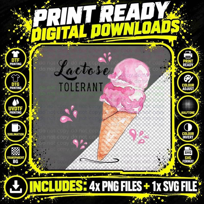 Lactose Tolerant I Tolerate Lactose You Like Pink Ice Png SVG Digital Bundle