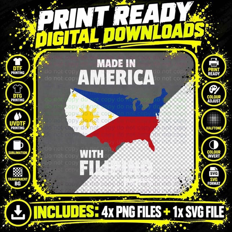 Made America Filipino Design Idea Philippines Design Png SVG Digital Bundle