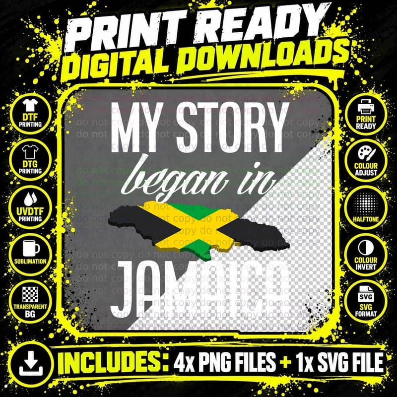 My Story Began in Jamaica Jamaicans Jamaican Jamaica Png SVG Digital Bundle