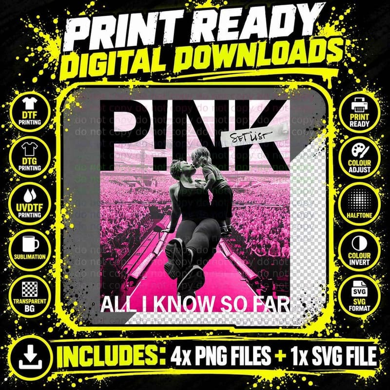 Pink Official All I Know So Far T-Shirt Png SVG Digital Bundle