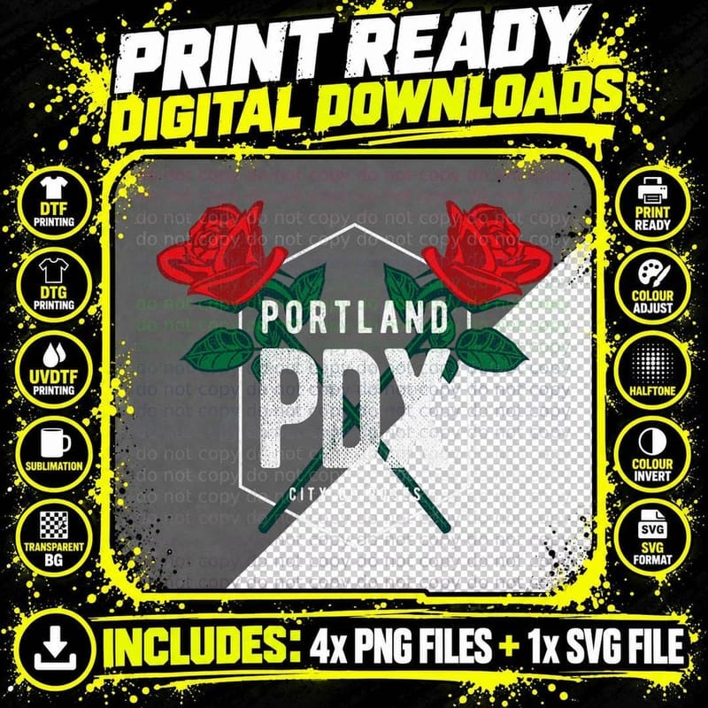 Portland Oregon Badge PDX Portland Squad Pacific Png SVG Digital Bundle