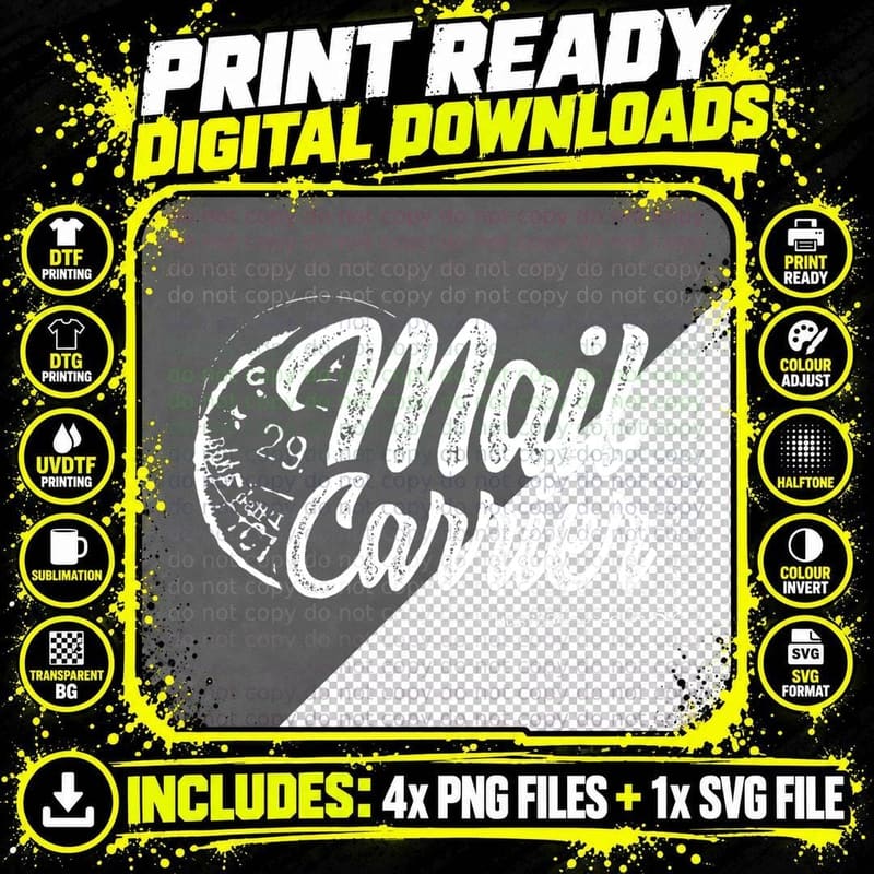 Postman Mailman Postal Worker Mail Carrier Courier Png SVG Digital Bundle