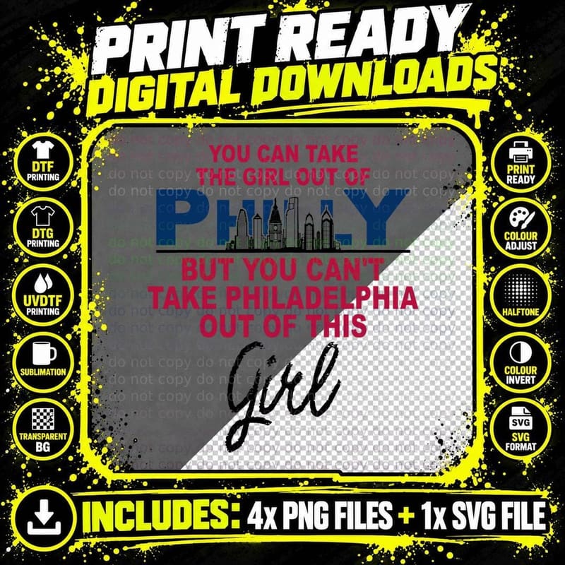Proud Philly Philadelphia Girl - Moved from Philadelphia Png SVG Digital Bundle