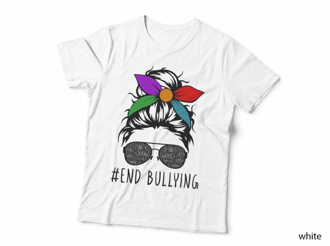 Unity Day Orange Shirt Kids Anti Bullying Messy Bun Women T-Shirt