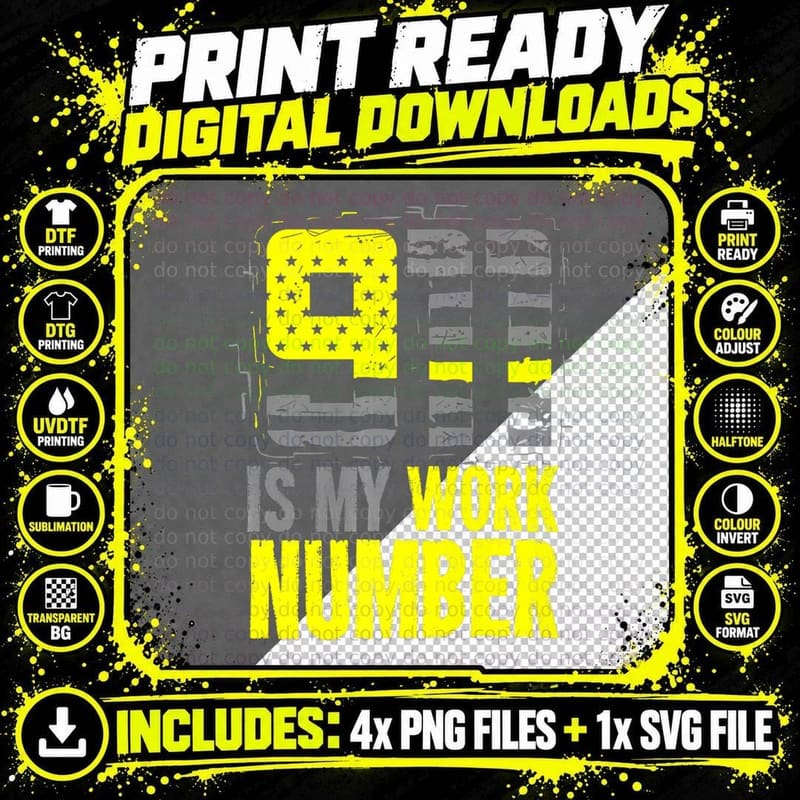 911 Is My Work Number Artwork for a First Responder Png SVG Digital Bundle