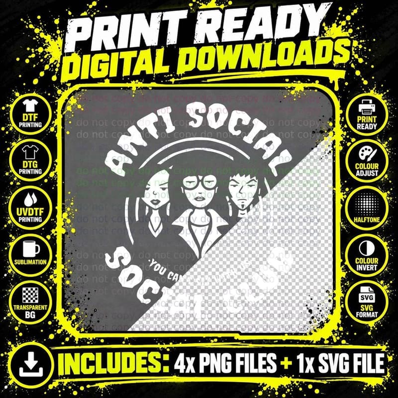 Anti Social Club Shirt, Anti Club Shirts Png SVG Digital Bundle