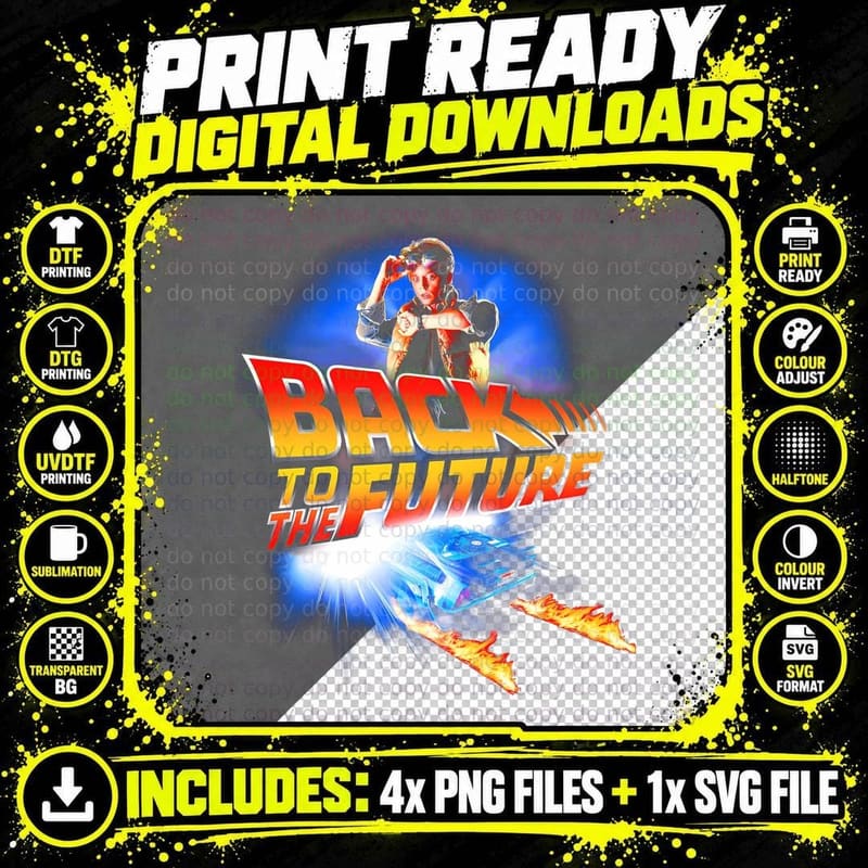 Back to the Future T-Shirt, Doc Brown Print Png SVG Digital Bundle