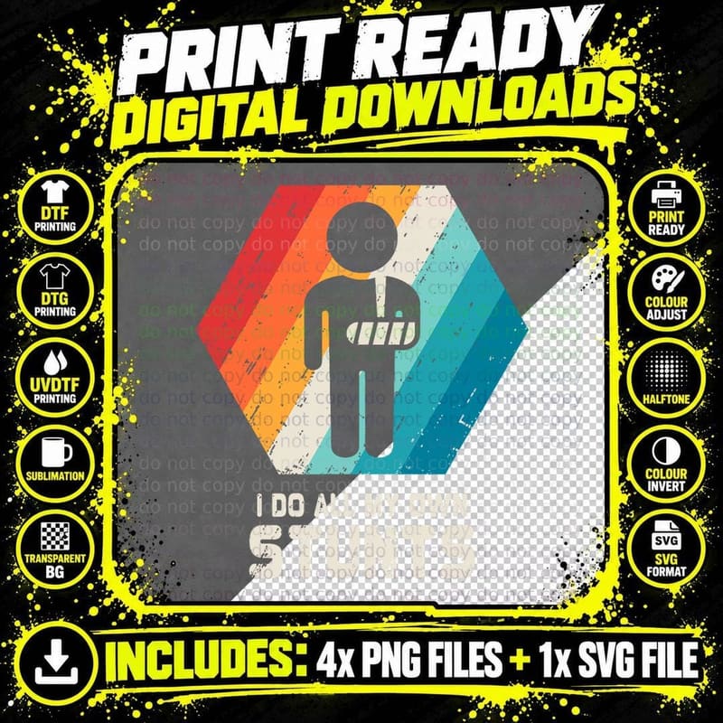 Broken Arm Hand Wrist Elbow Injury Get Well Soon Gift Png SVG Digital Bundle