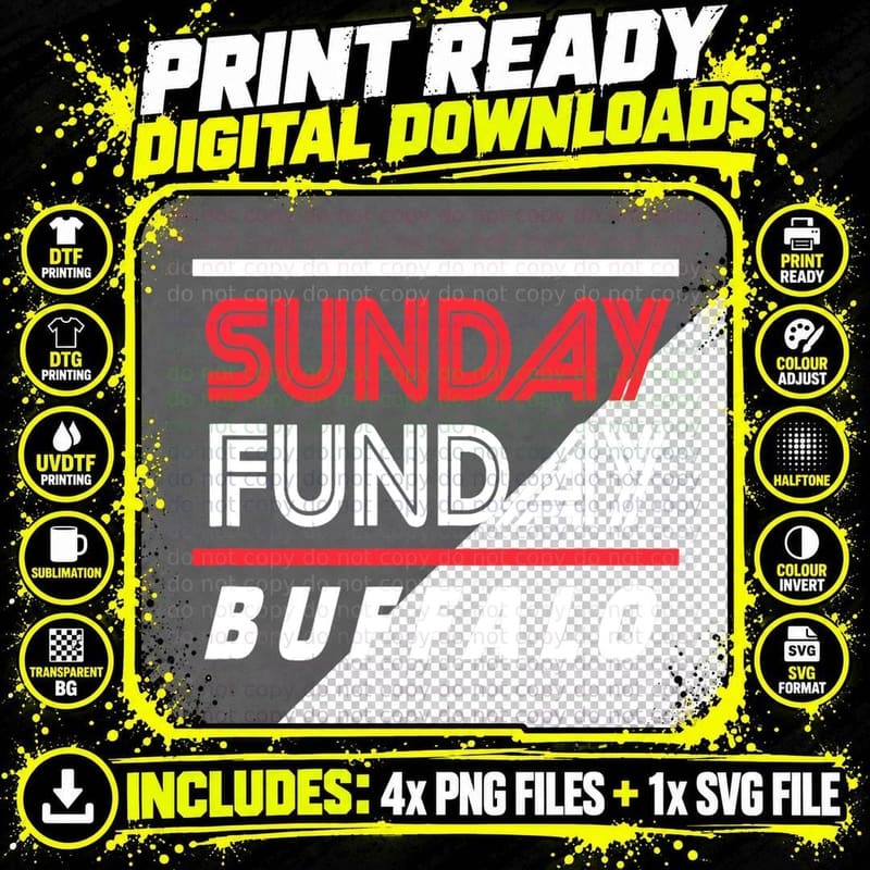 Buffalo Sunday Funday Fun Buffalo New York Sunday Funday Png SVG Digital Bundle