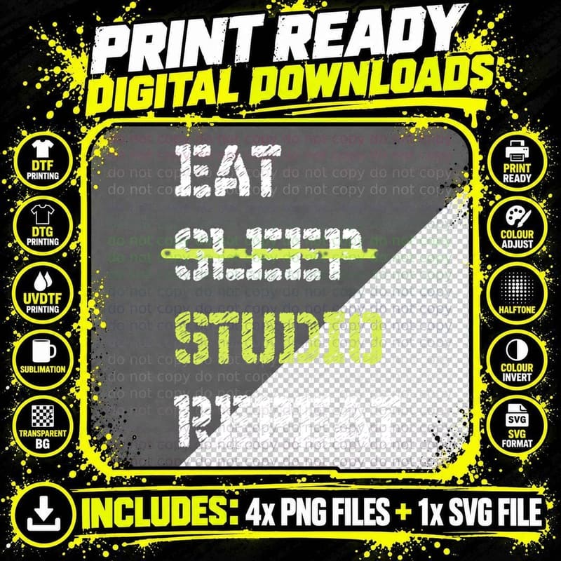 Eat Sleep Studio Repeat Architecture Tshirt Png SVG Digital Bundle