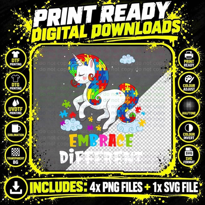 Embrace Different Shirt, Educational, Advocate Png SVG Digital Bundle