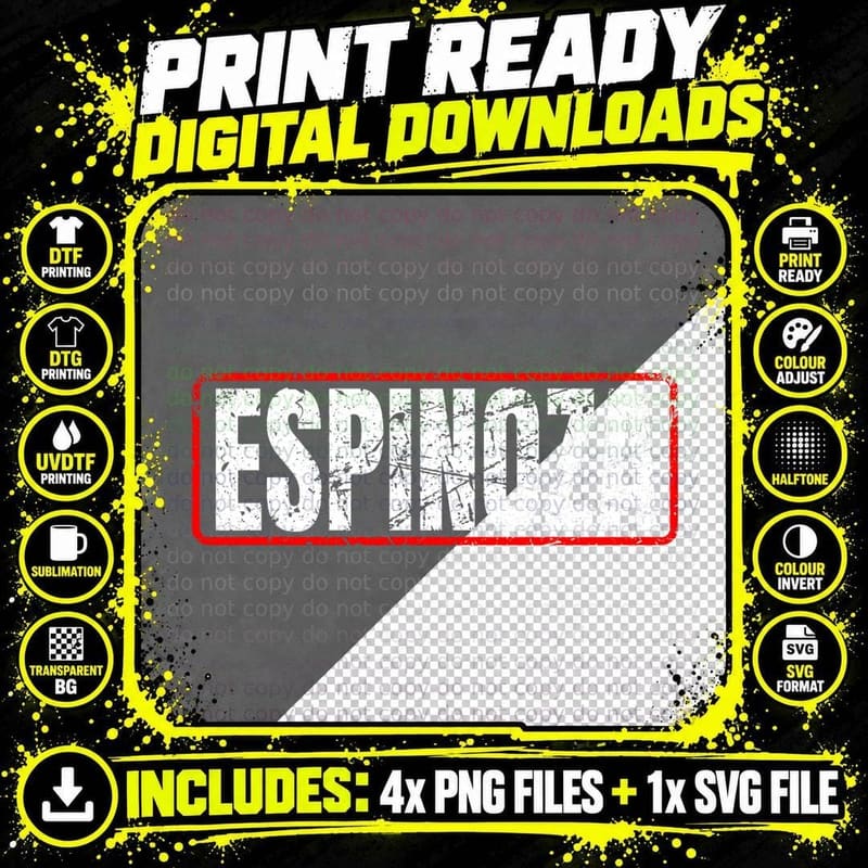Espinoza Surname Mexican & Hispanic American Family Png SVG Digital Bundle