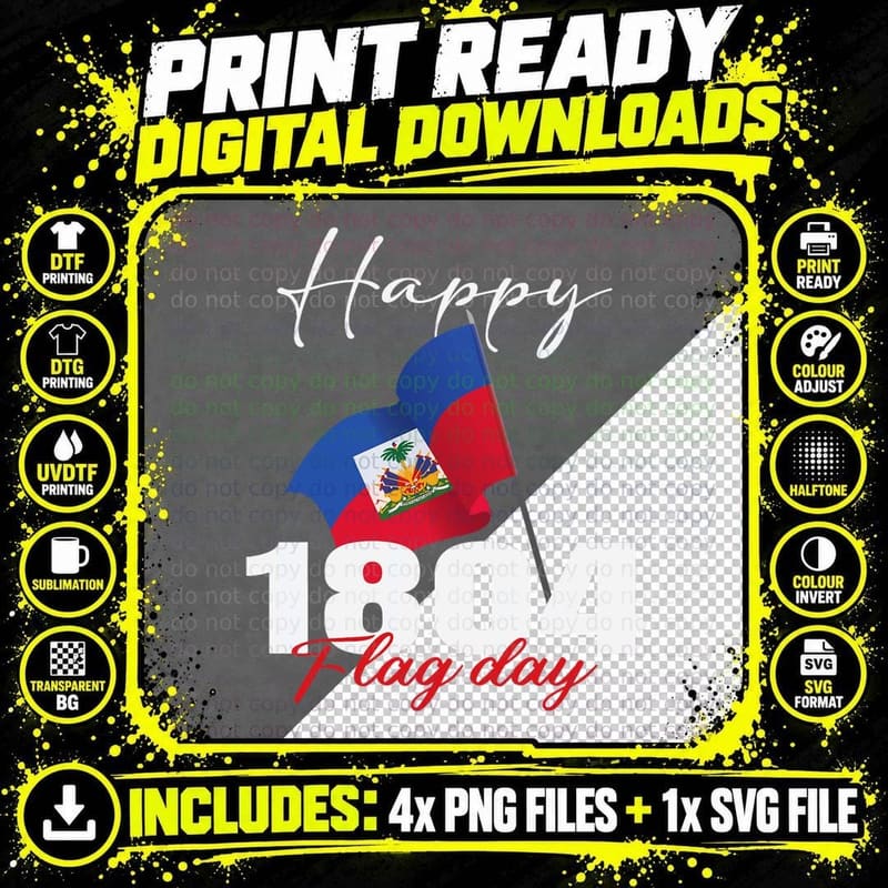 Haitian Flag Day Shirt Haiti 1804 for Proud Haitian Png SVG Digital Bundle