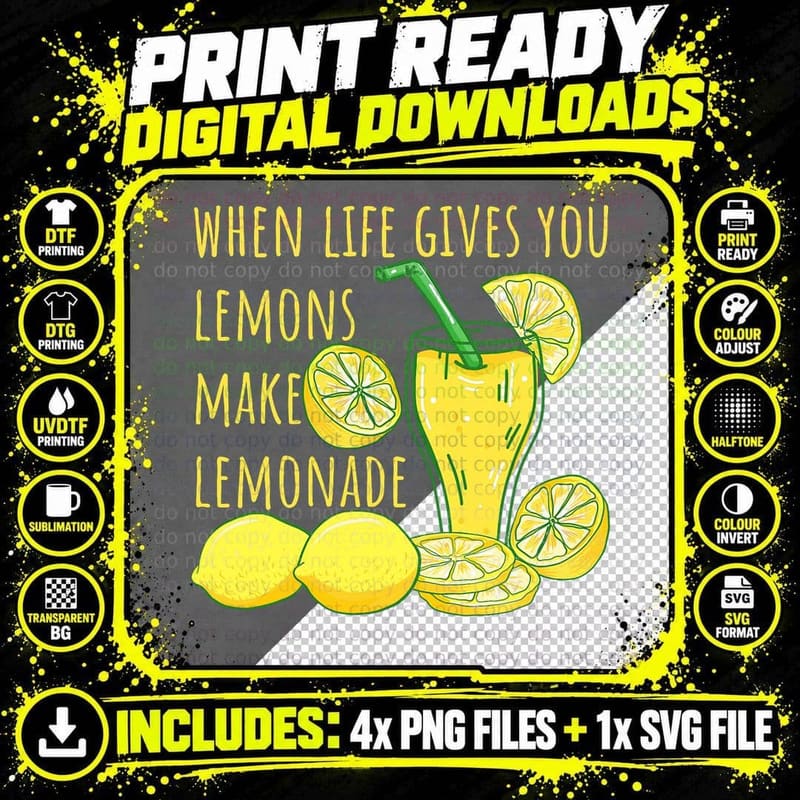 If When Life Gives You Lemons Make Lemonade Sweet Tea - Png SVG Digital Bundle