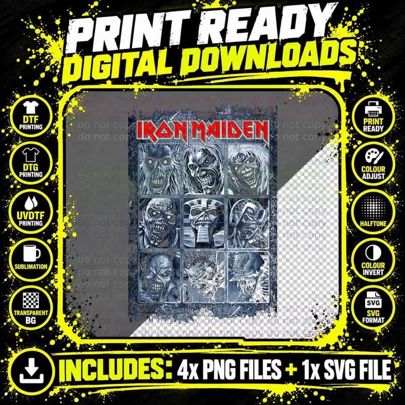 Iron Maiden - Nine Eddies T-Shirt Png SVG Digital Bundle