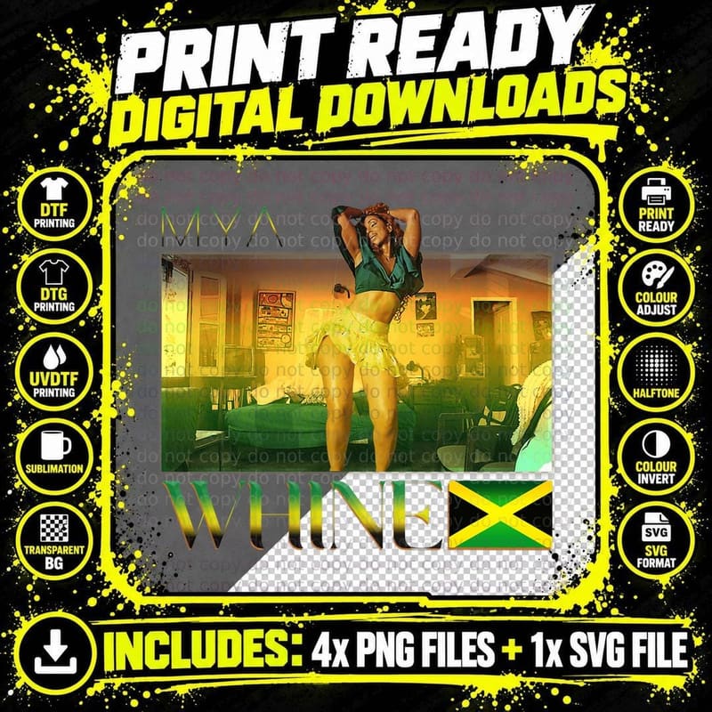 Jamaican WHINE by Mya T-Shirt Png SVG Digital Bundle