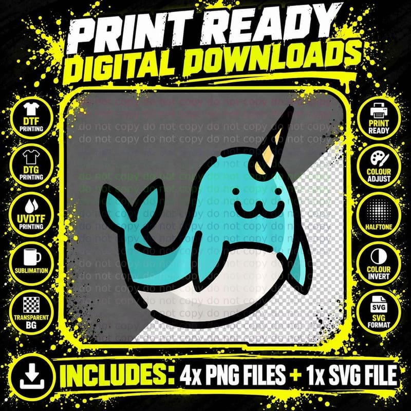 Just Really Like Narwhals - Stay Weird - Narwhal Png SVG Digital Bundle