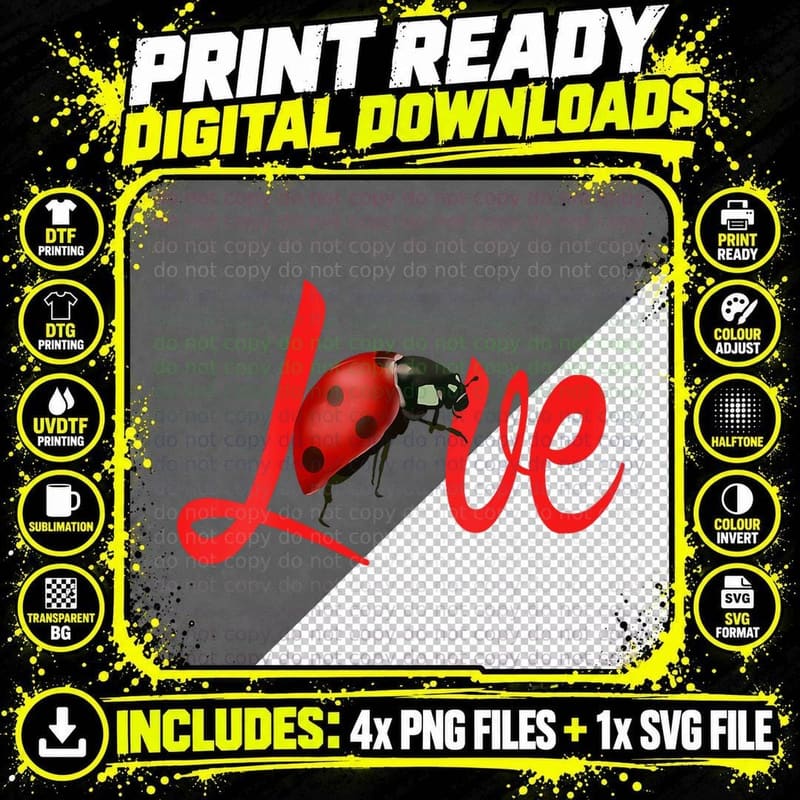 Ladybug Entomology Cute Love Ladybug Insect Bug Lover Png SVG Digital Bundle