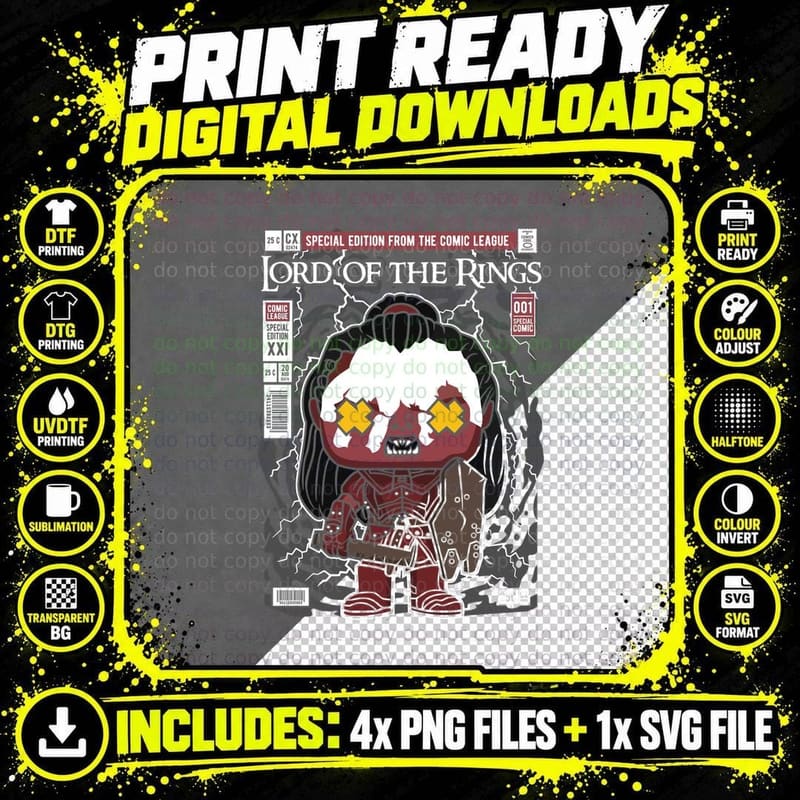 Lurtz T-Shirt, Villain, Comic League Art Png SVG Digital Bundle