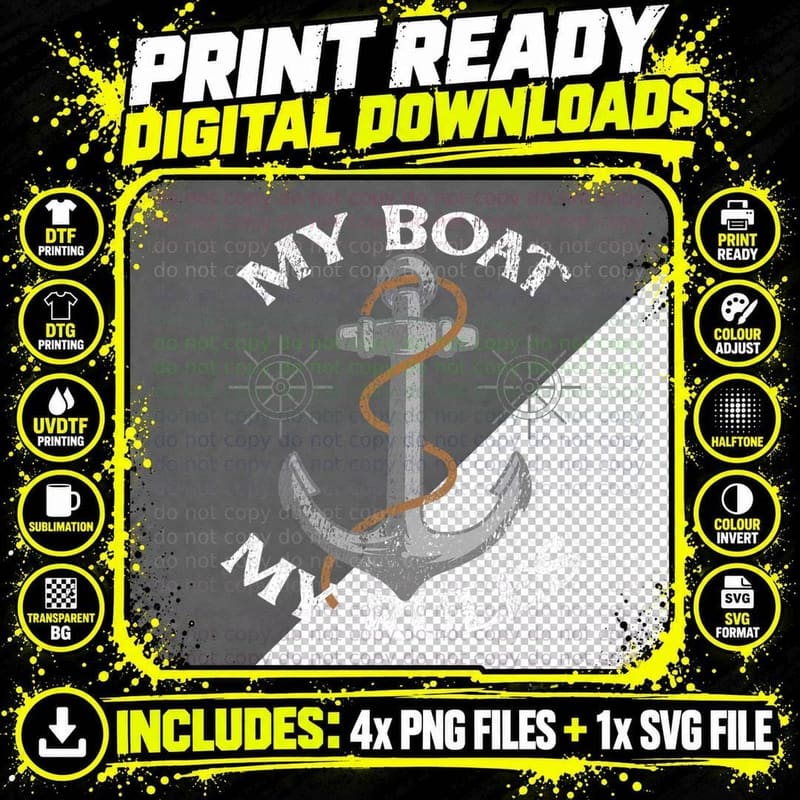 My Boat My Rules T-Shirt Png SVG Digital Bundle