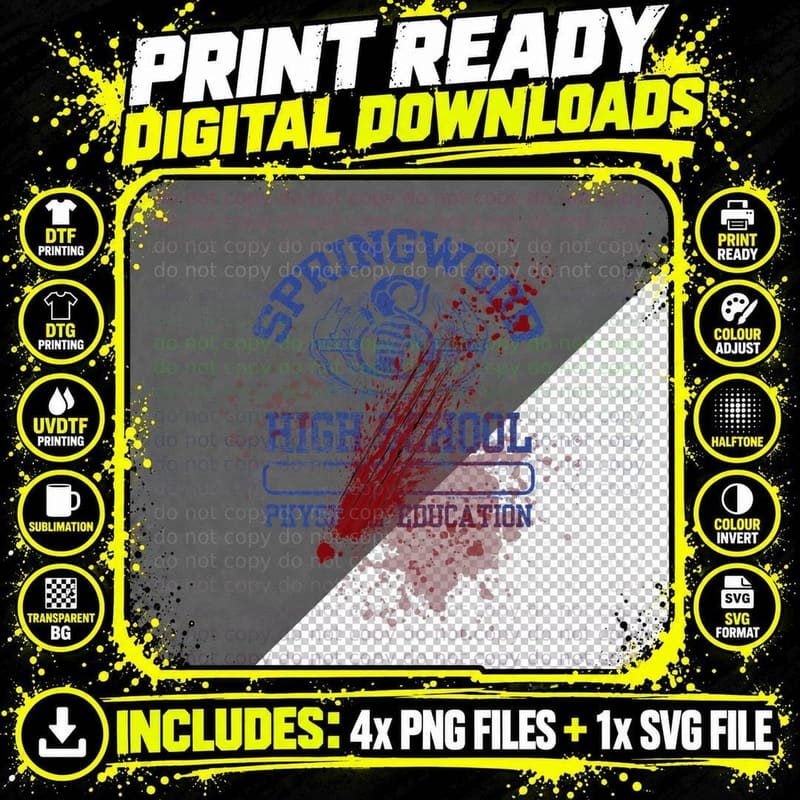 Nightmare on Elm Street Springwood High Victim T-Shirt Png SVG Digital Bundle