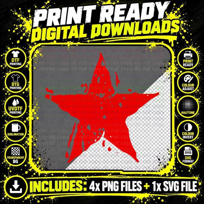 Red Star Rebel T-Shirt Resistance T-Shirt Rebel Shirt Png SVG Digital Bundle