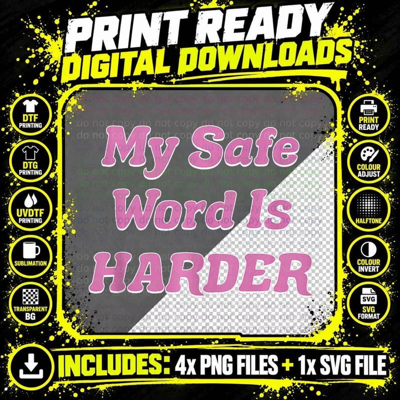 Safe Word Kinky Bdsm Lover Dom Sub Sex Bondage T-Shirt Png SVG Digital Bundle
