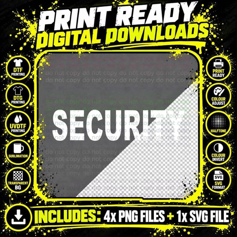 Security Guard - Event Safety - Security Outfit Officer Png SVG Digital Bundle