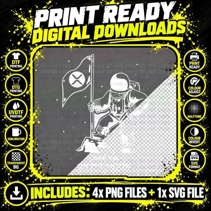 See You on the Moon, Ripple XRP Token Millionaire Coin Png SVG Digital Bundle