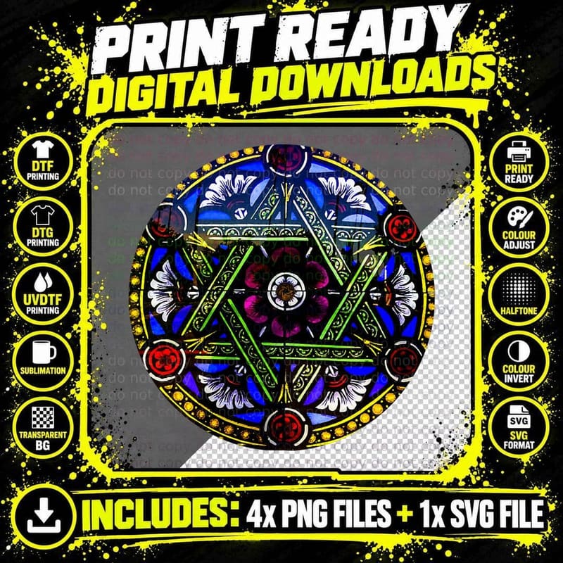 Star of David Happy Hanukkah Gifts for Jewish Men Women Png SVG Digital Bundle