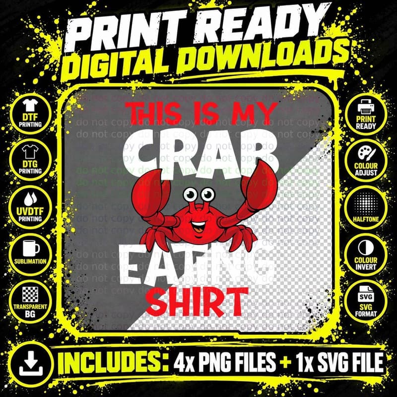 This Is My Crab Eating Shirt - Crabbing Food Lover Png SVG Digital Bundle