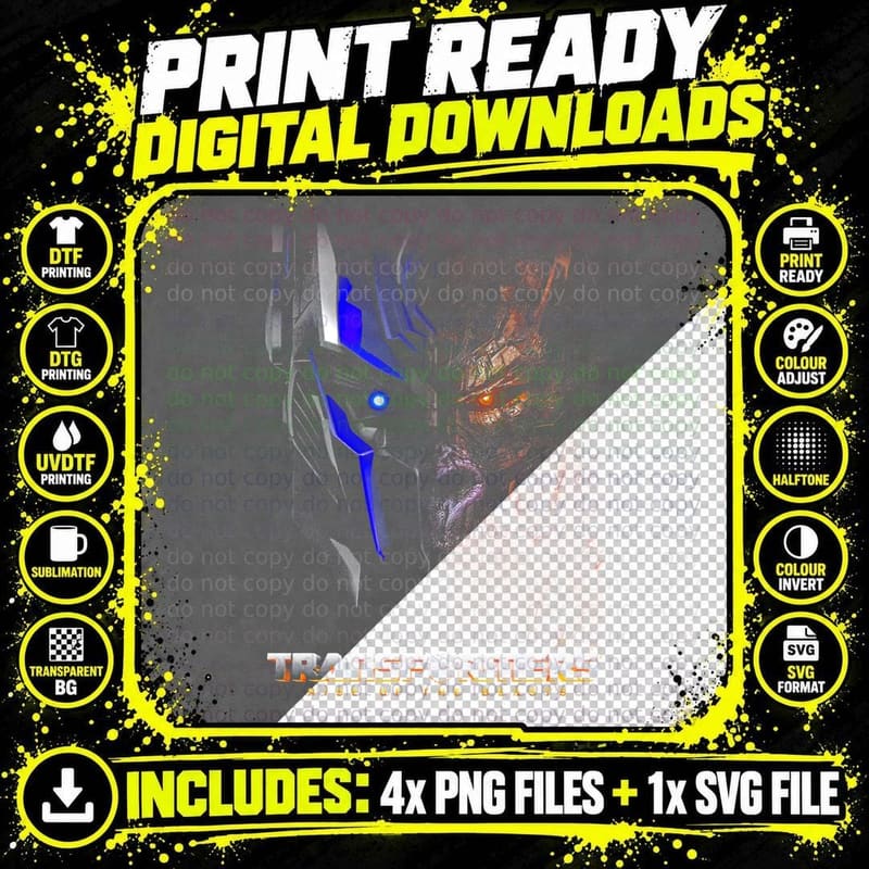 Transformers Rise of the Beasts T-Shirt Png SVG Digital Bundle