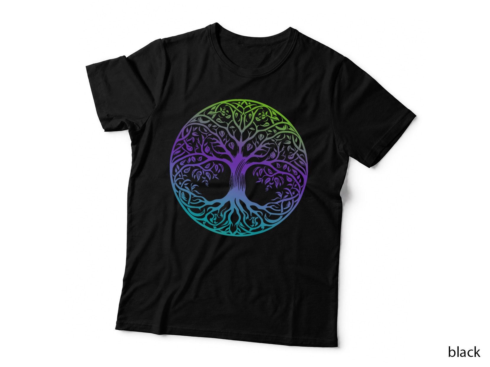 Tree of Life Celtic Irish Colorful Gradient for Men Women T-Shirt
