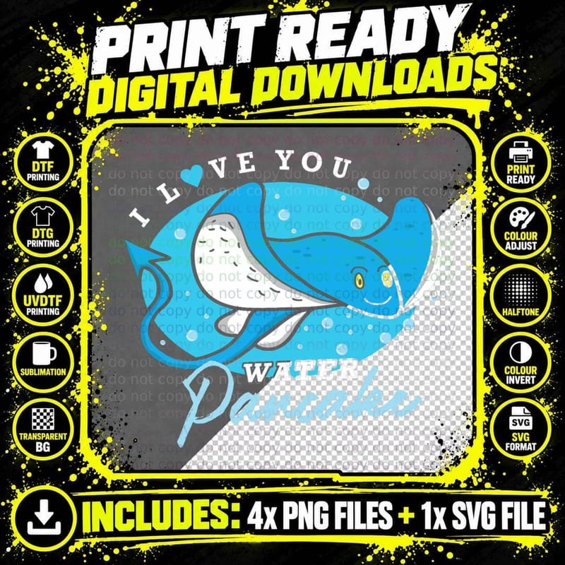 Water Pancake Artwork for a Stingray Lover T-Shirt Png SVG Digital Bundle